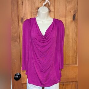 Michael Kors Magenta Drape Neck‎ Blouse